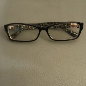 Jimmy Choo Stylish Black and Leopard Print Women's frames with stones.